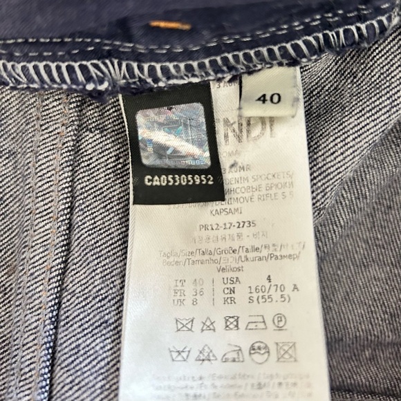 FENDI Dark Wash Pocket Logo Jeans - Picture 11 of 16